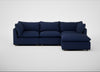Astrid Right Hand Facing Corner Chaise Sofa Melton Wool New Navy / Natural Beech