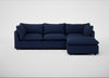 Astrid Right Hand Facing Corner Chaise Sofa Melton Wool New Navy / Walnut Stained Beech