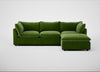 Astrid Right Hand Facing Corner Chaise Sofa Smart Luxe Velvet Grass / Walnut Stained Beech