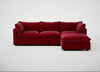 Astrid Right Hand Facing Corner Chaise Sofa Smart Luxe Velvet Mulberry / Walnut Stained Beech