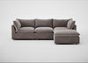 Astrid Right Hand Facing Corner Chaise Sofa Smart Luxe Velvet Mushroom / Natural Beech