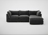 Astrid Right Hand Facing Corner Chaise Sofa Smart Luxe Velvet Nickel / Natural Beech