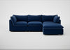Astrid Right Hand Facing Corner Chaise Sofa Velvet Midnight / Natural Beech