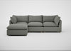 Astrid Left Hand Facing Corner Chaise Sofa Boucle Tweed Lapis / Natural Beech