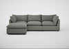 Astrid Left Hand Facing Corner Chaise Sofa Boucle Tweed Lapis / Walnut Stained Beech