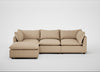 Astrid Left Hand Facing Corner Chaise Sofa Capelo Linen-Cotton Bamboo / Walnut Stained Beech