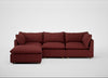Astrid Left Hand Facing Corner Chaise Sofa Capelo Linen-Cotton Etruscan Red / Natural Beech