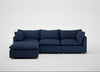 Astrid Left Hand Facing Corner Chaise Sofa Capelo Linen-Cotton Inkspot / Natural Beech