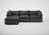 Astrid Left Hand Facing Corner Chaise Sofa Melton Wool Granite / Natural Beech