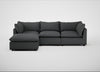 Astrid Left Hand Facing Corner Chaise Sofa Melton Wool Granite / Walnut Stained Beech