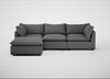 Astrid Left Hand Facing Corner Chaise Sofa Melton Wool Shale / Walnut Stained Beech