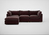 Astrid Left Hand Facing Corner Chaise Sofa Smart Luxe Velvet Acorn / Natural Beech