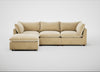 Astrid Left Hand Facing Corner Chaise Sofa Smart Luxe Velvet Biscuit / Walnut Stained Beech
