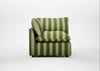 Astrid Corner Unit Capelo Linen-Cotton Stripe Green / Walnut Stained Beech