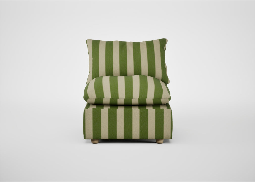 Astrid Single Unit Capelo Linen-Cotton Stripe Green / Natural Beech