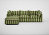 Astrid Left Hand Facing Corner Chaise Sofa Capelo Linen-Cotton Stripe Green / Natural Beech