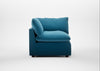 Astrid Corner Unit Smart Velvet Ocean Blue / Walnut Stained Beech
