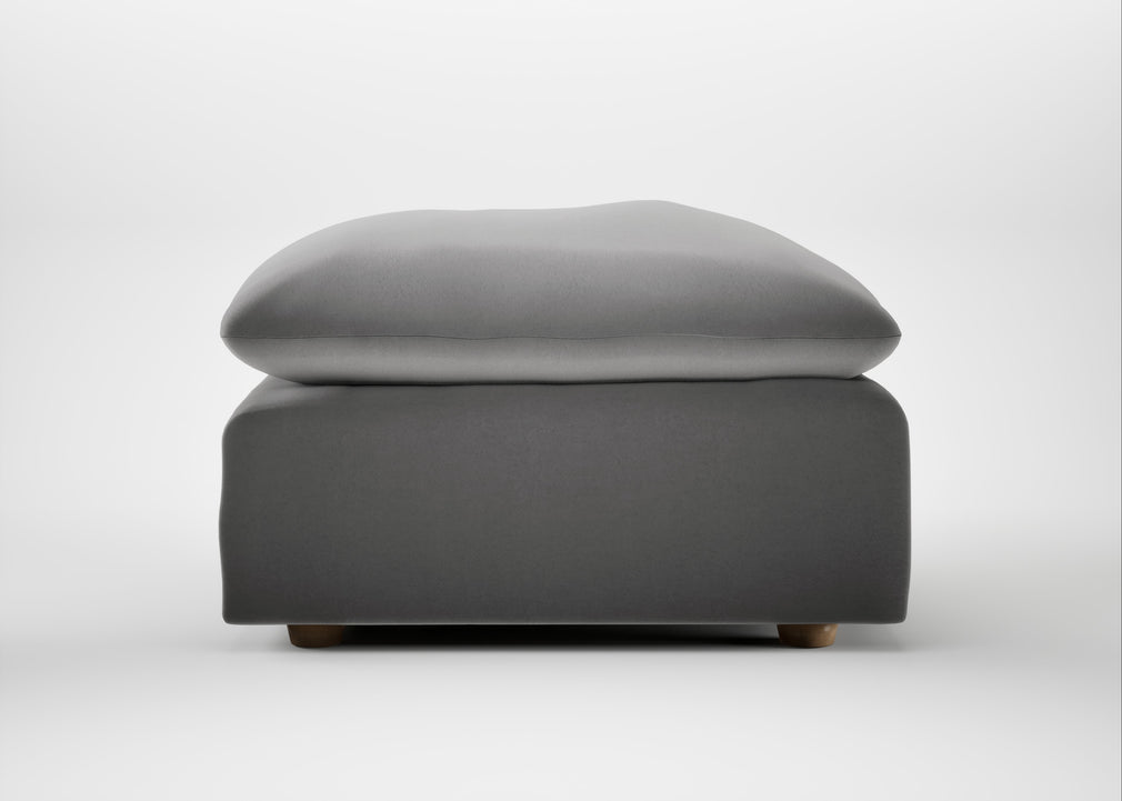 Astrid Ottoman Smart Velvet Mercury / Natural Beech
