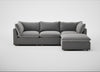 Astrid Right Hand Facing Corner Chaise Sofa Smart Velvet Mercury / Natural Beech