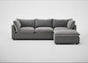 Astrid Right Hand Facing Corner Chaise Sofa Smart Velvet Mercury / Walnut Stained Beech