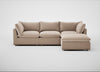 Astrid Right Hand Facing Corner Chaise Sofa Smart Velvet Pebble / Natural Beech