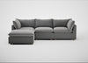 Astrid Left Hand Facing Corner Chaise Sofa Smart Velvet Mercury / Natural Beech