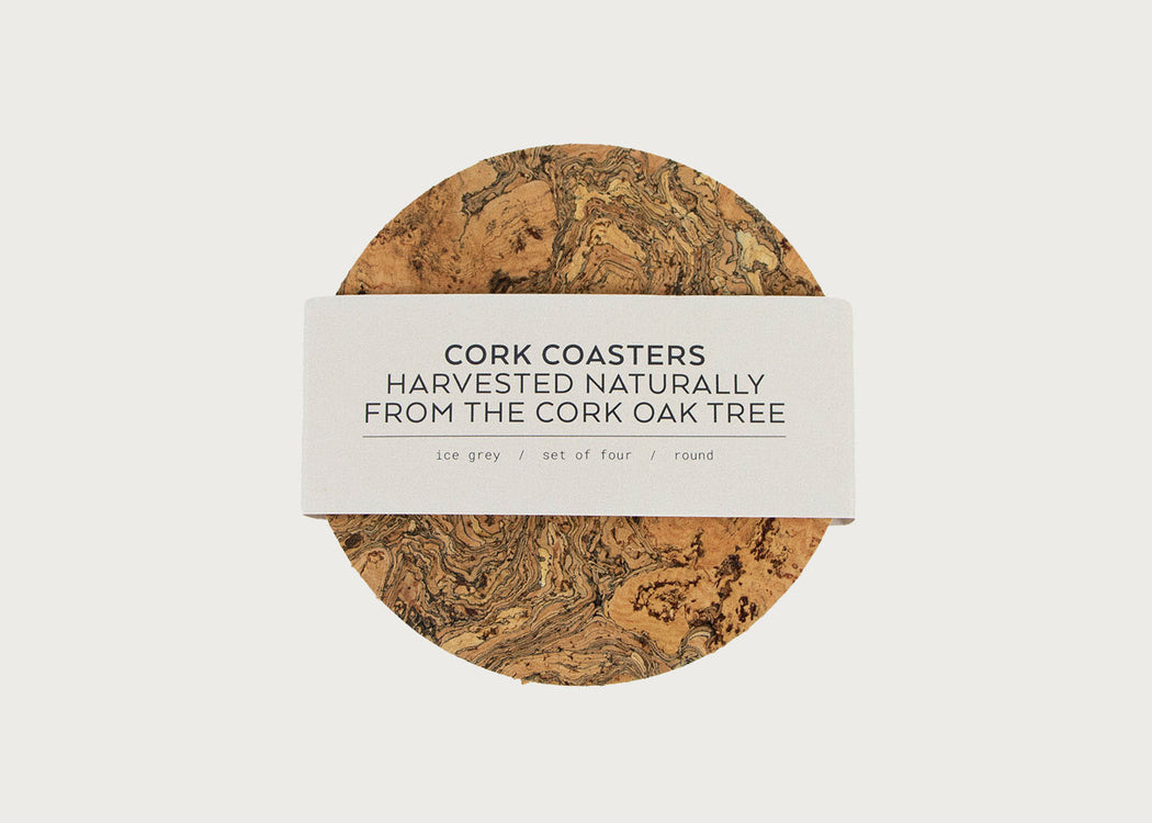 Natural Cork Round Coasters Set of 4