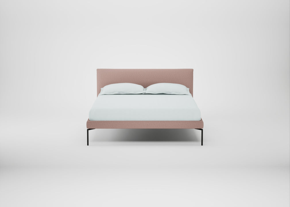 Matera Bed Double / Siena Cotton Dusky Pink / Black