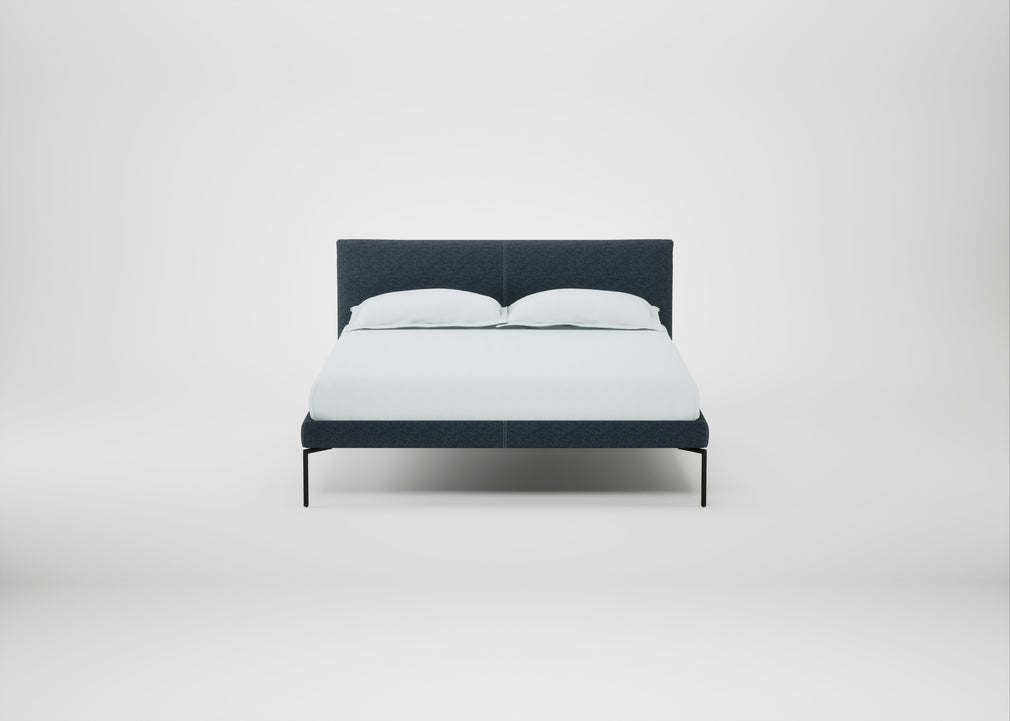 Matera Bed Double / Siena Cotton Deep Sea / Black
