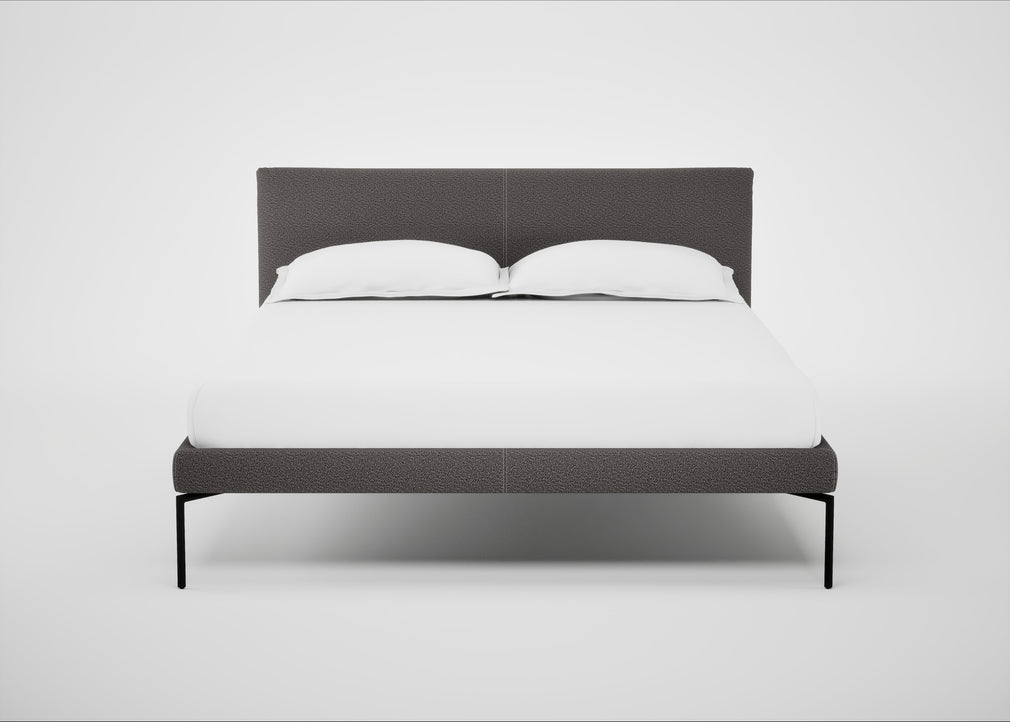 Matera Bed Double / Loop Boucle Granite / Black