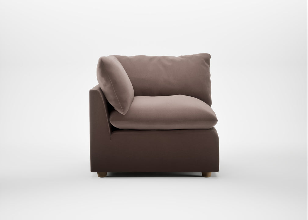 Astrid Corner Unit Smart Velvet Mouse / Natural Beech