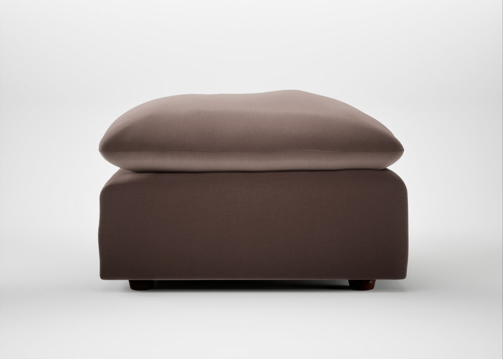 Astrid Ottoman Smart Velvet Mouse / Walnut Stained Beech
