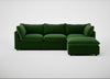 Astrid Right Hand Facing Corner Chaise Sofa Smart Velvet Forest / Walnut Stained Beech