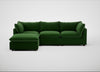 Astrid Left Hand Facing Corner Chaise Sofa Smart Velvet Forest / Walnut Stained Beech