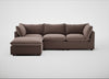 Astrid Left Hand Facing Corner Chaise Sofa Smart Velvet Mouse / Walnut Stained Beech