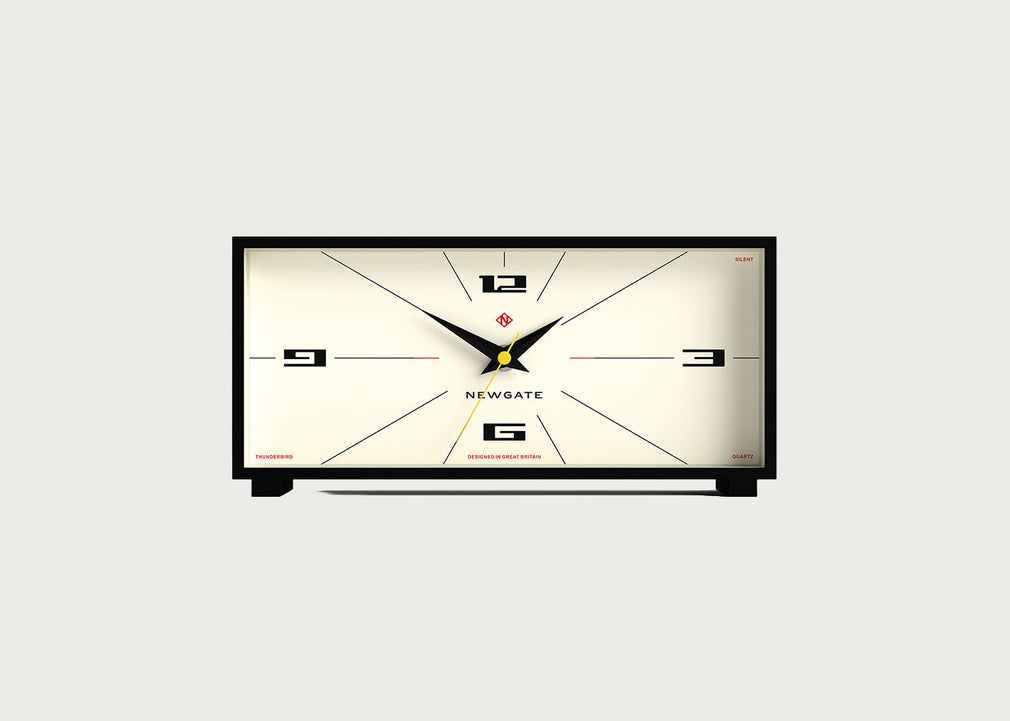 Thunderbird Mantel Clock Black & Cream