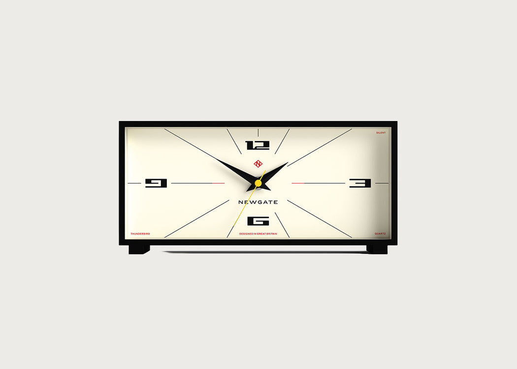 Thunderbird Mantel Clock Black & Cream