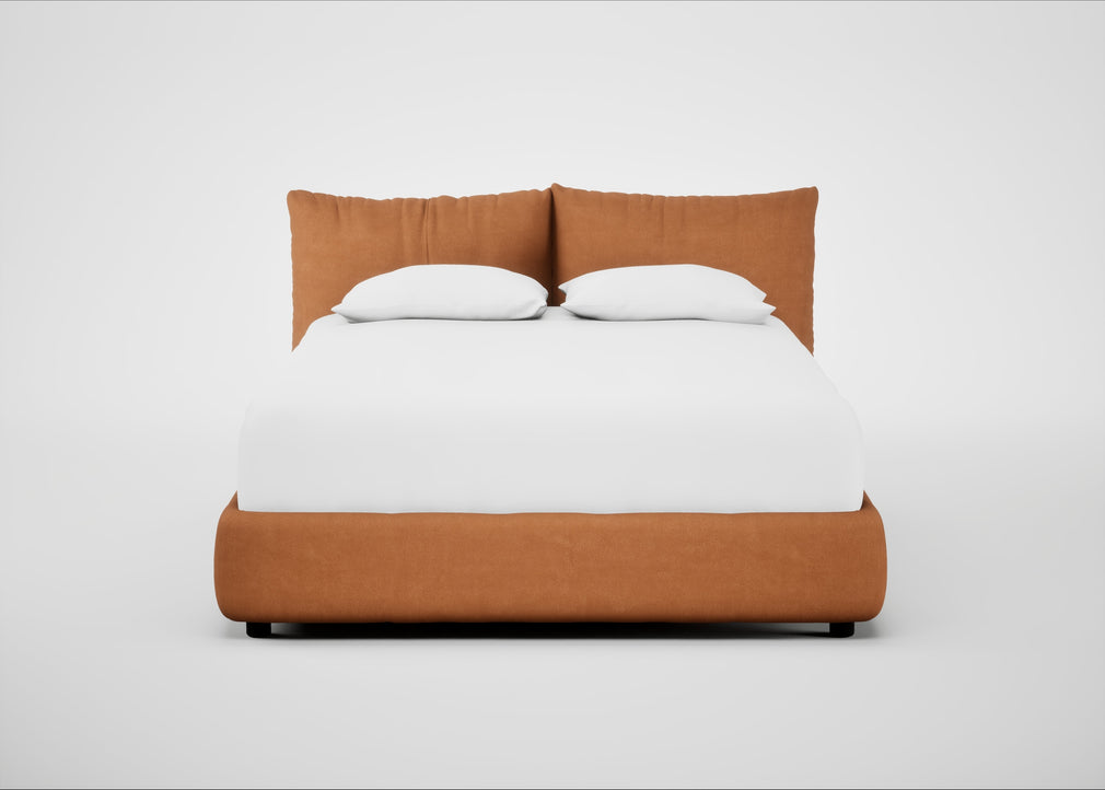 Pillow Storage Bed Double / No Storage / Luxury Leather Canella