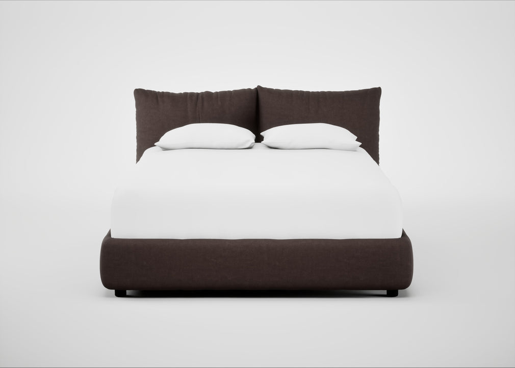Pillow Storage Bed Double / No Storage / Luxury Leather Coco