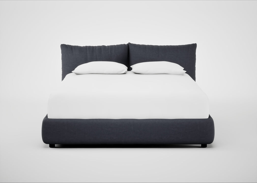 Pillow Storage Bed King / No Storage / Luxury Leather Anthracite