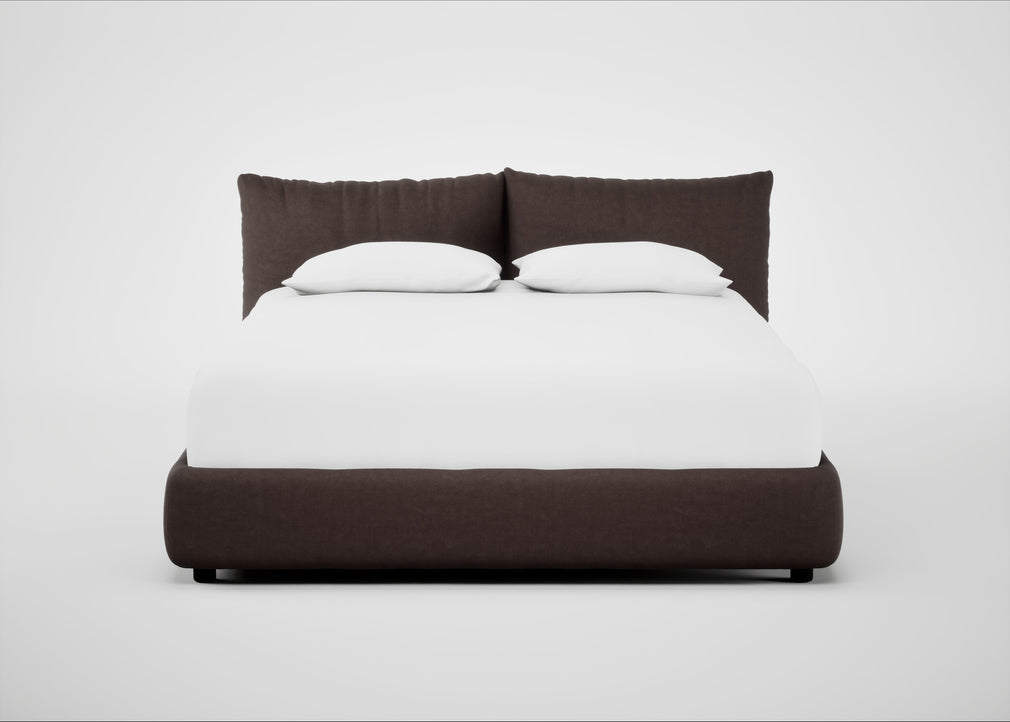 Pillow Storage Bed King / No Storage / Luxury Leather Coco