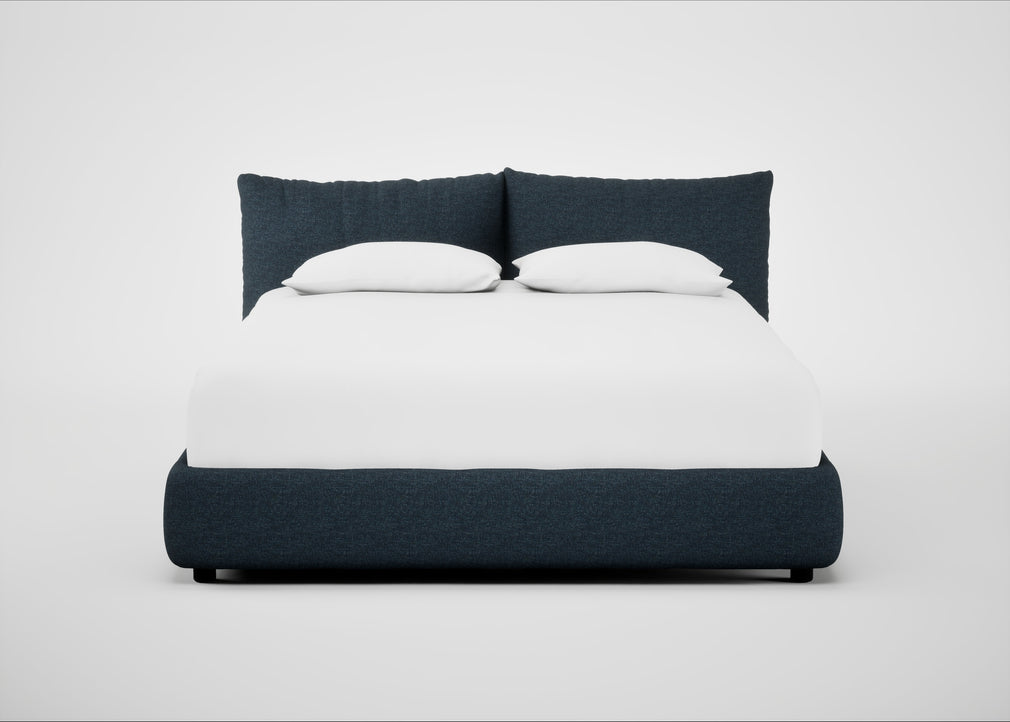 Pillow Storage Bed King / No Storage / Siena Cotton Deep Sea