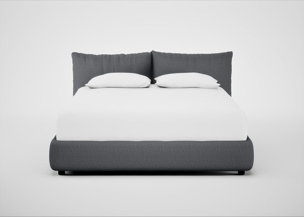 Pillow Storage Bed King / No Storage / Siena Cotton Shale Grey