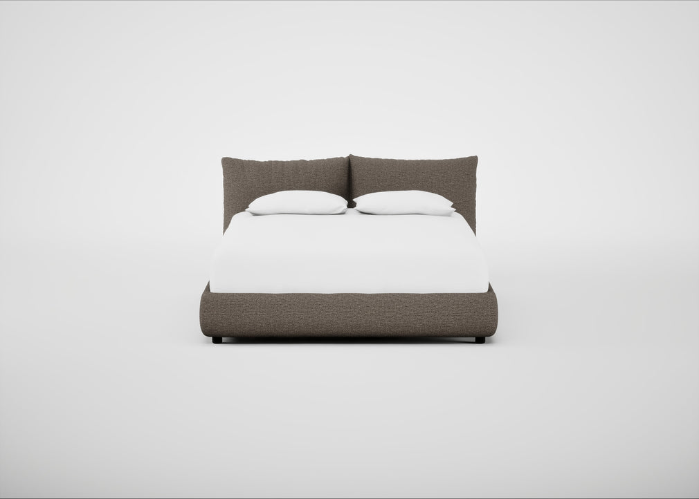Pillow Storage Bed King / No Storage / Tundra Texture Latte