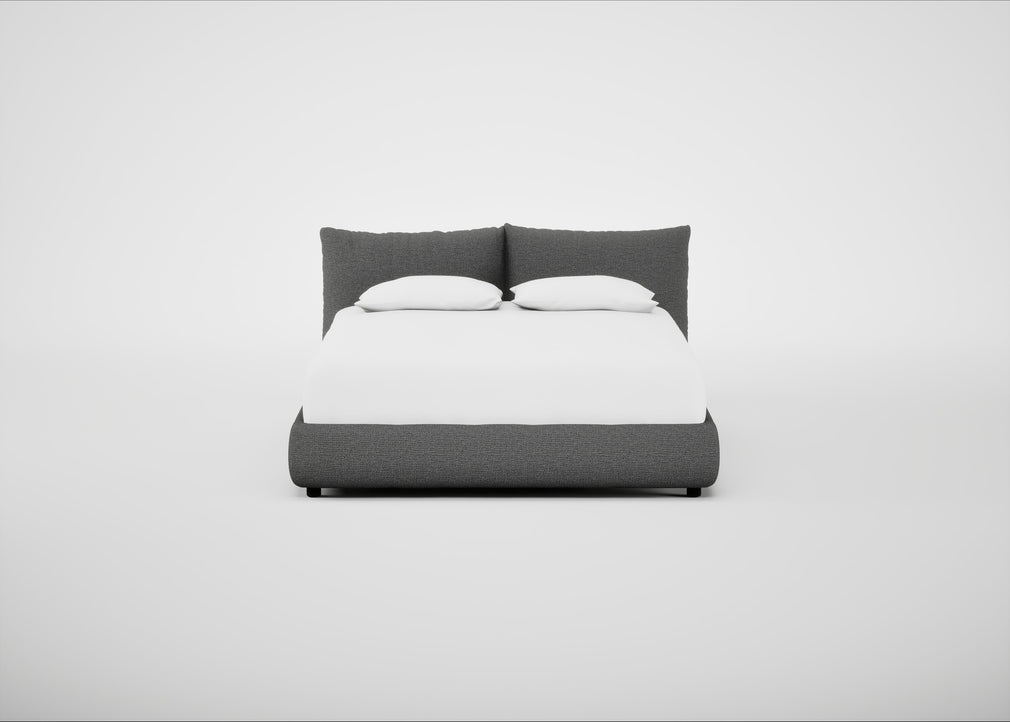 Pillow Storage Bed King / No Storage / Tundra Texture Pewter