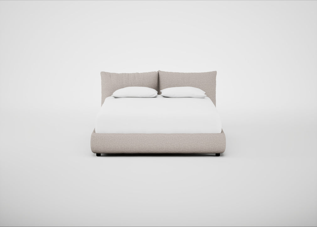 Pillow Storage Bed King / No Storage / Tundra Texture Stone