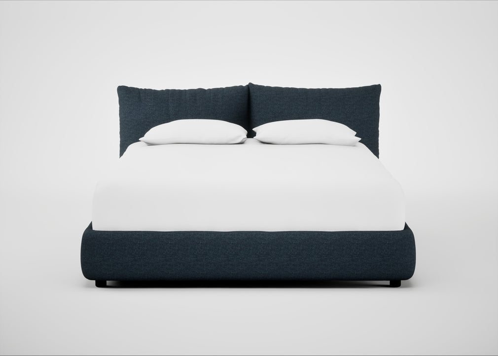 Pillow Storage Bed Super King / No Storage / Siena Cotton Deep Sea