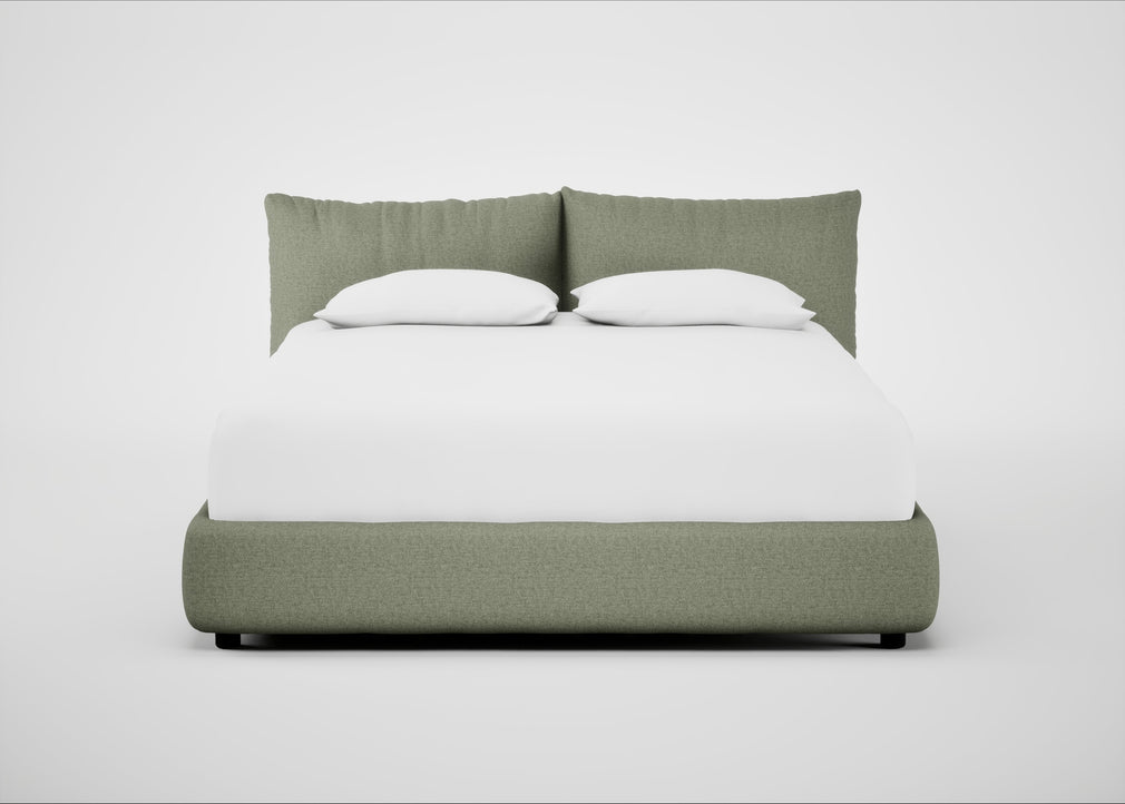 Pillow Storage Bed Super King / No Storage / Siena Cotton Pistachio