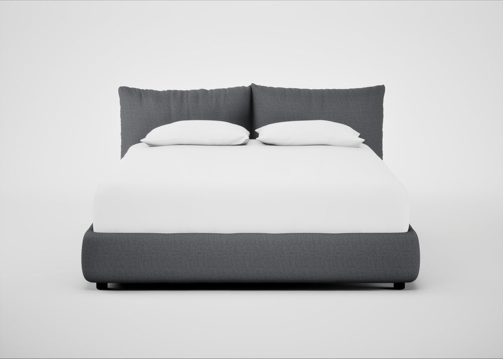 Pillow Storage Bed Super King / No Storage / Siena Cotton Shale Grey