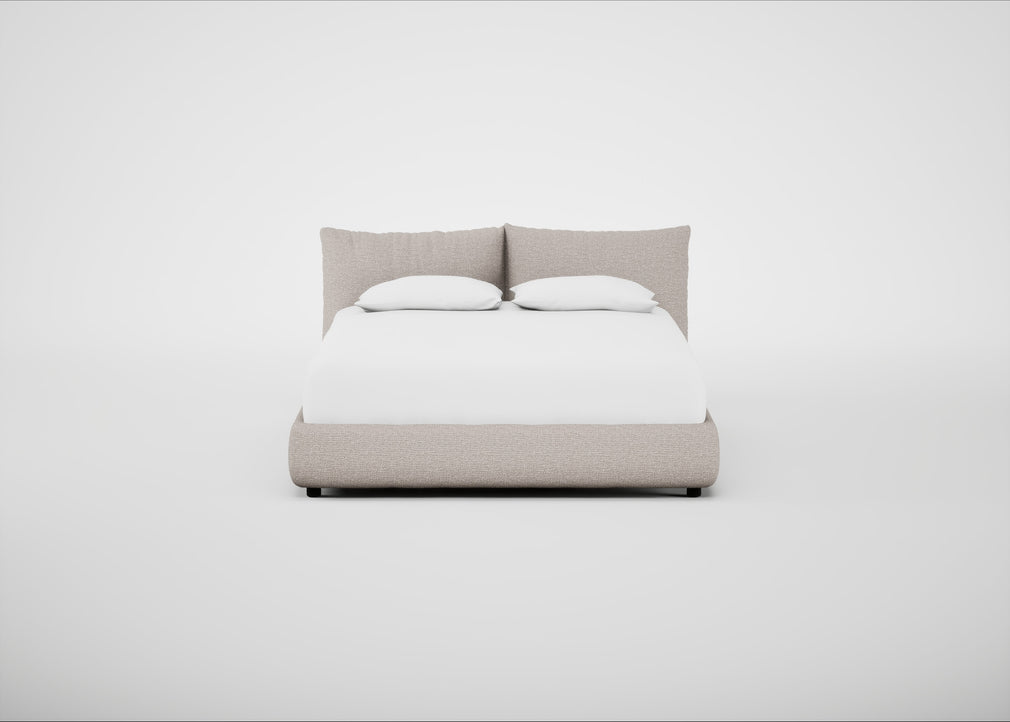 Pillow Storage Bed Super King / No Storage / Tundra Texture Stone